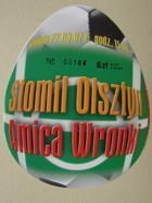 Stomil Olsztyn - Amica Wronki 22.03.1997 - Polish Ekstraklasa match ticekt