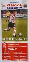 Cracovia - Amica Wronki Idea Ekstraklasa official programm (20.11.2004)