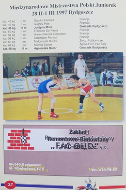 International Polish Junior Championships in Freestyle Wrestling. Bydgoszcz 14-15  February 1998