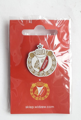 RTS Widzew Lodz white crest with star pin badge (official product, lacquer)