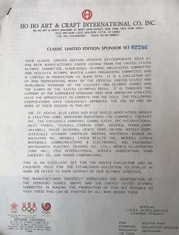 Set of 48 badges Olympic Games Calgary Seoul 1988 USA team (official product)