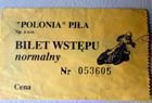 Polonia Pila speedway match old ticket