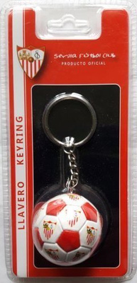 Ladybug leather keychain with Sevilla FC logo (official product)