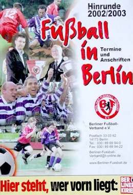 Football in Berlin. Calendar and Address Book 2002/2003