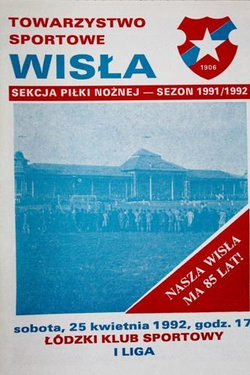 Wisla Cracow - LKS Lodz I league official programme (25.04.1992)