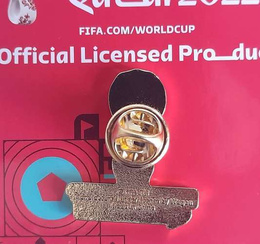 FIFA World Cup Qatar 2022 logo with the name, silver color badge (Official Licensed Product)