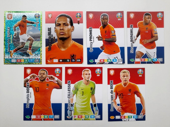 Netherlands National Team players of the UEFA Euro 2020 set of 7 cards  (Panini Adrenalyn XL)
