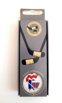 Keyring KS Polonia Bytom ice hockey team crest & player mini puck keyring (official product)