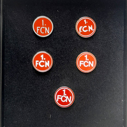 The history of the 1. FC Nurnberg crest - set of 5 badges (official product, lacquer)