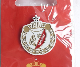 RTS Widzew Lodz white crest with star pin badge (official product, lacquer)