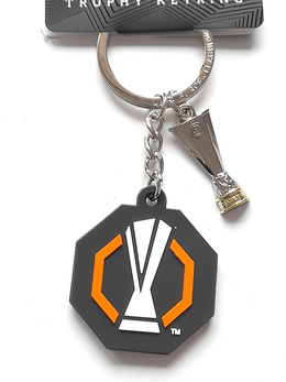 UEFA Europa League round logo keyring with trophy miniature (official licensed product)