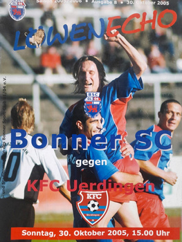 Bonner SC - KFC Uerdingen, Oberliga (30.10.2005) official match programme