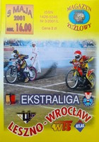 Unia Leszno - WTS Sparta Wroclaw Ekstraliga programme (03.05.2001)