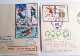 Olympic Year 1972 - Olympic Balloon Flight set of 4 FDC envelopes (Poland)