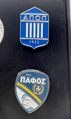 Pafos FC crest history set of 6 pin badges in etui (official product - limited edition)