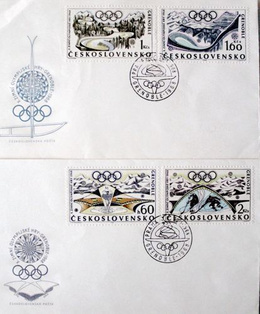 FDC Envelopes X Winter Olympic Games Grenoble 1968 (Czechoslovakia)