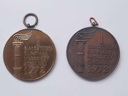 Medals of the 1st Białystok School Youth Olympics 1972 - gold and bronze