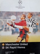Manchester United - SK Rapid Wien, UEFA Champions League official match programme (25.9.1996)