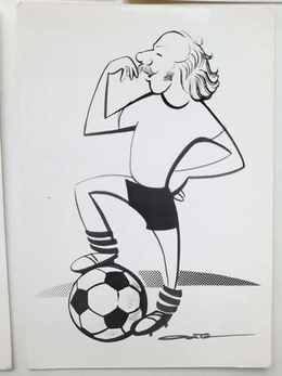 Postcards Poland National Football Team players 1977 in caricatures (set of 5)