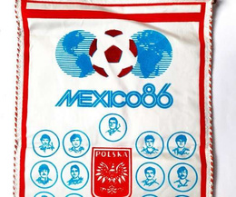Poland national football team Mexico'86 FIFA World Cup pennant