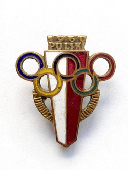 Polish Olympic Fund 1960 old badge (enamel, signature)