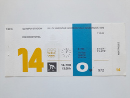 Ticket XII Winter Olympic Games Innsbruck 1976. Ice hockey match West Germany - USA (14.2.1976, 13:00)