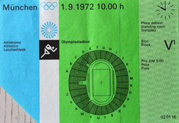 Summer Olympic Games Munich original ticket (athletics, 01.09.1972)