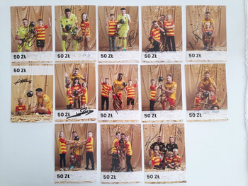 Jagiellonia Bialystok football team 2024/25 photos with original autographs - set of 13 (official product)
