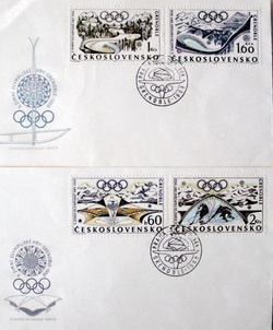 FDC Envelopes X Winter Olympic Games Grenoble 1968 (Czechoslovakia)