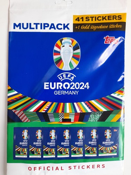 UEFA Euro 2024 Germany topps Multipack 41 stickers + Gold Signature Sticker (official licensed product)
