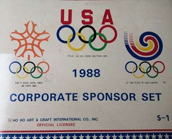 Set of 48 badges Olympic Games Calgary Seoul 1988 USA team (official product)