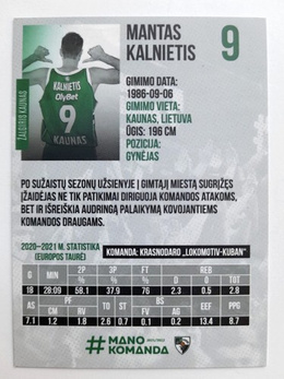 Zalgiris Kaunas basketball team 2021-2022 set of 20 cards (official product)