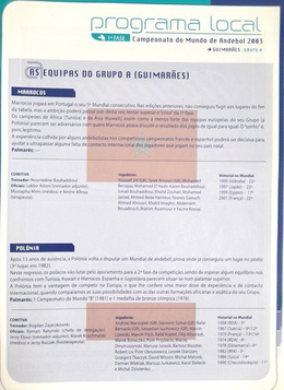 Guimaraes host-city of the Men's World Handball Championship Portugal 2003 official programme