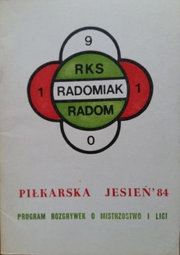 RKS Radomiak Radom. The football team guide Autumn 1984