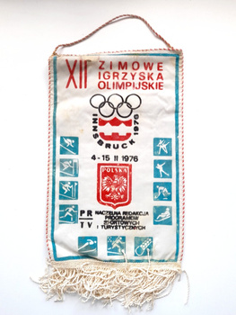 Pennant of the XIIth Winter Olympic Games Innsbruck 1976, big (Poland)