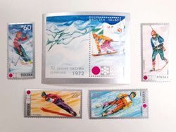 Winter Olympic Games Sapporo 1972 post stamps (Poland)