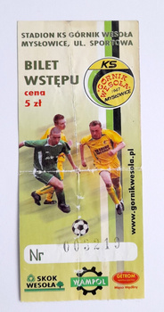 KS Gornik Wesola Myslowice league match ticket (unknown date)