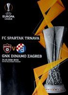 FC Spartak Trnava - NK Dinamo Zagrzeb UEFA Europa League (25.10.2018) official programme