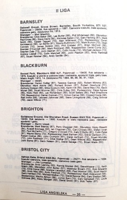 1991/1992 English league schedule
