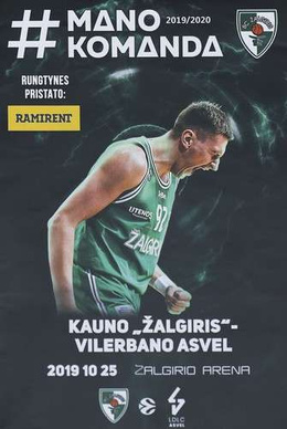 Official Programmes Zalgiris Kauno, European Cups 2017-2019 (set of 4 issues)