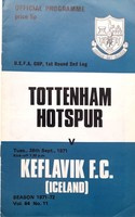 Tottenham Hotspur FC - IBK Keflavik, UEFA Cup official match programme (28.9.1971)