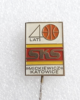 40 years of SKS Mickiewicz Katowice basketball club badge (lacquer)
