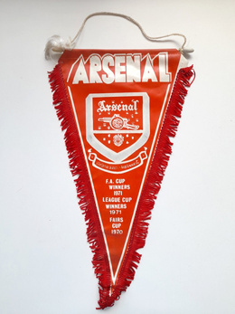 Arsenal FC trophies 1970-71 old big pennant