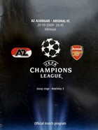 AZ Alkmaar - Arsenal FC UEFA Champions League (20.10.2009) official programme