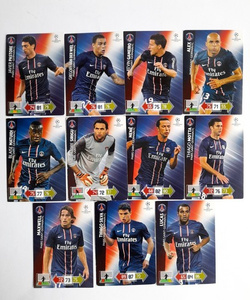 Paris Saint-Germain UEFA Champions League 2012-2013 players set of 11 Panini cards