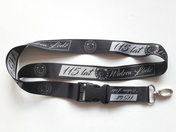 The 115th Anniversary Widzew Lodz fan's black key laynard