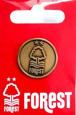 Nottingham Forest golden plated retro badge (official product)