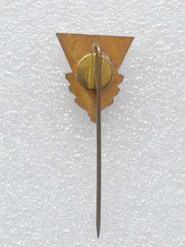 KKS Warmia Olsztyn red-blue badge with wreath (enamel)