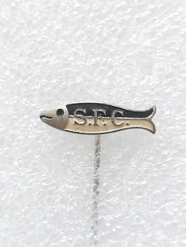 Santos FC mascot Peixe badge (Brazil, lacquer)