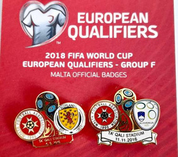 FIFA World Cup Russia 2018 European qualification group F set of 6 badges (official product)